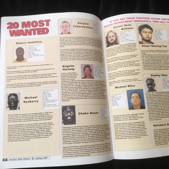America’s Most Wanted  Magazine July/August 2001:John Walsh - Picture 4 of 8